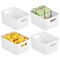 mDesign Small Metal Kitchen Storage Container Bin Basket with Handles